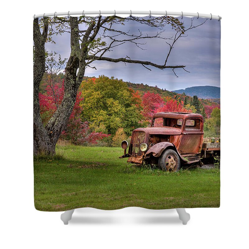 Truck Shower Curtain featuring the photograph Autumn Relic by Bill Wakeley