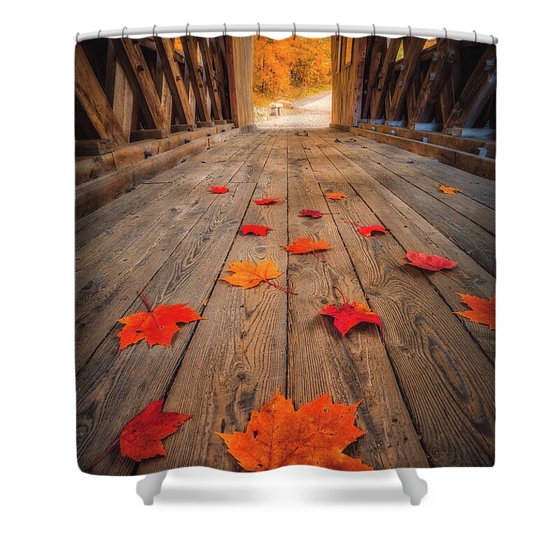 Gilford Shower Curtain featuring the photograph Autumn's Path by Robert Clifford