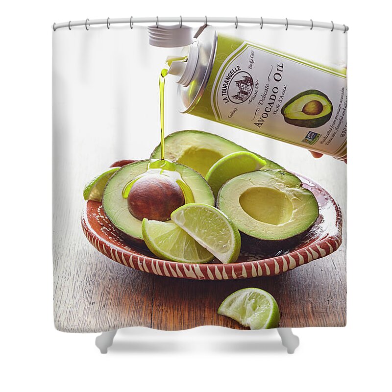 Cuisine At Home Shower Curtain featuring the photograph Avocado Oil by Cuisine at Home