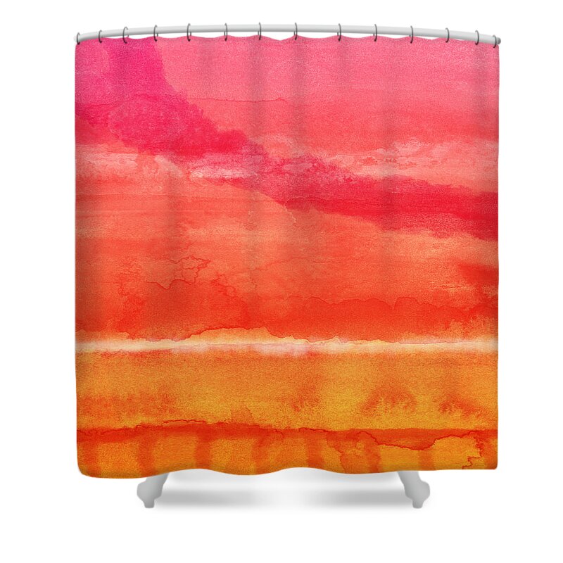 Abstract Shower Curtain featuring the painting Awakened 5 - Art by Linda Woods by Linda Woods