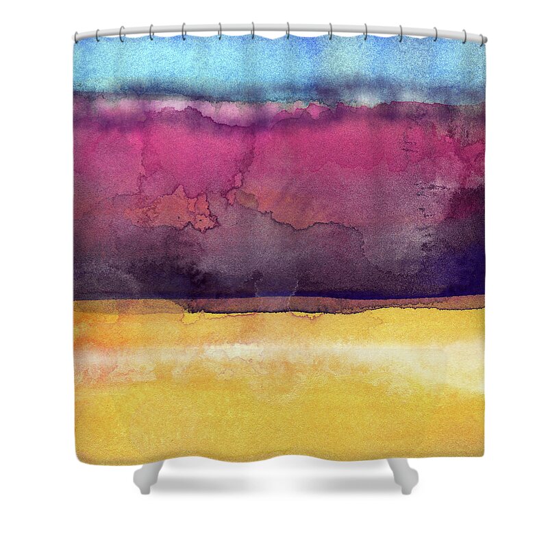 Abstract Shower Curtain featuring the painting Awakened 6- Art by Linda Woods by Linda Woods