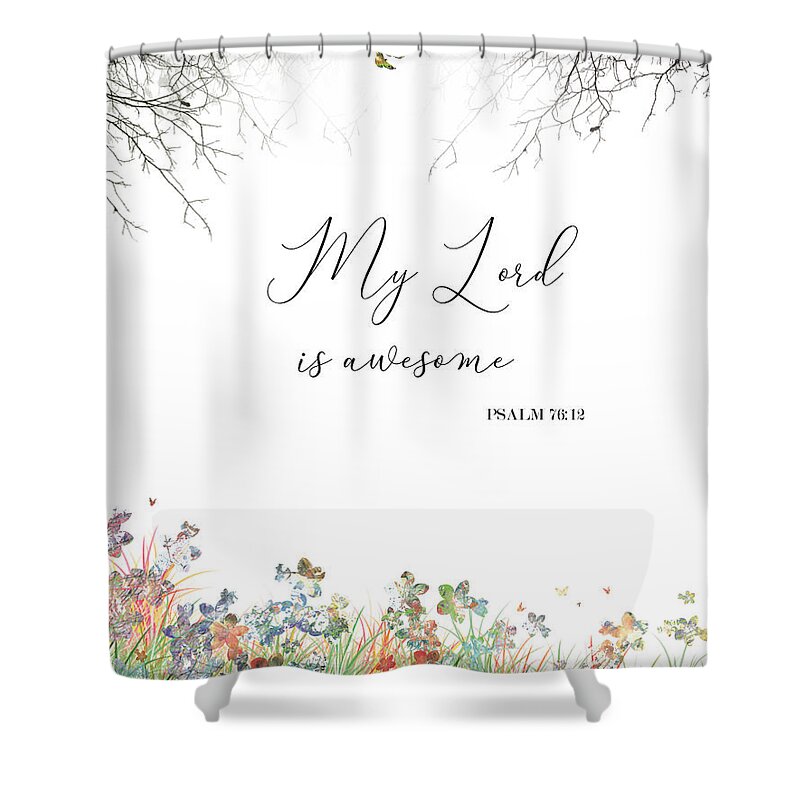 God Is Awesome Shower Curtain featuring the painting Awesome Lord by Trilby Cole