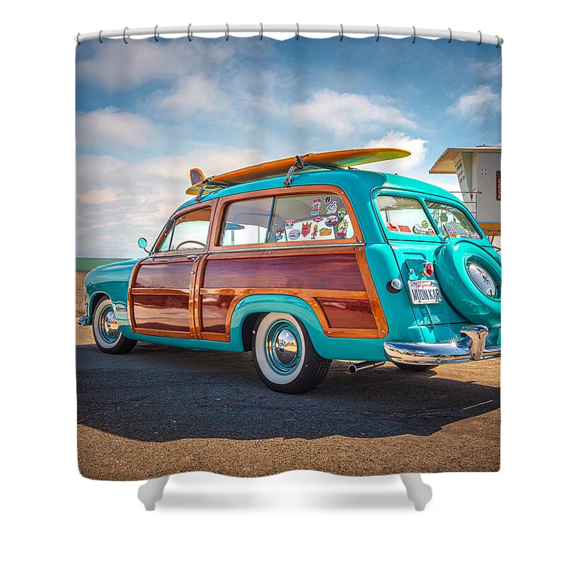 Woodie Shower Curtain featuring the photograph Back to the Beach by Ryan Smith