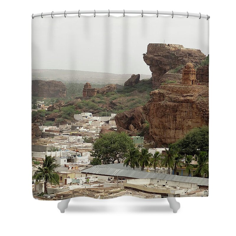 Tranquility Shower Curtain featuring the photograph Badami Karnataka by Lissillour