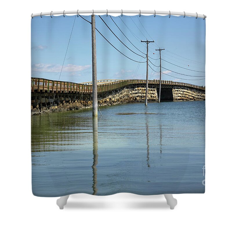 Landscape Shower Curtain featuring the photograph Bailey Island Bridge - Harpswell Maine USA by Erin Paul Donovan