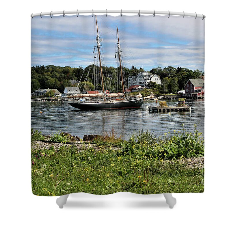 Seascape Shower Curtain featuring the photograph Bailey Island Harbor by Sandra Huston