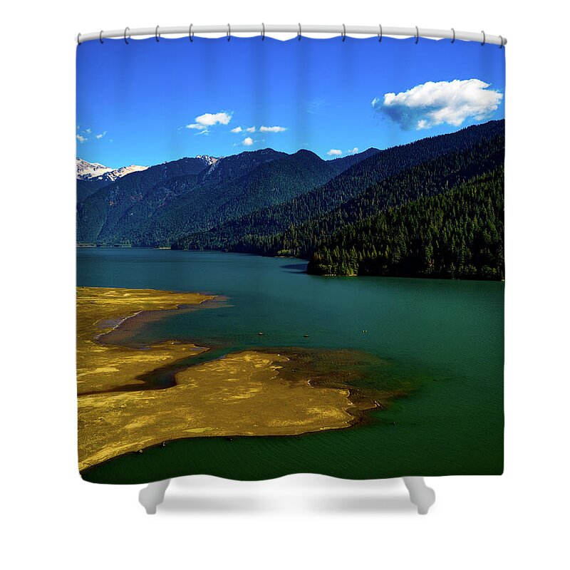 Steve Bunch Shower Curtain featuring the photograph Baker Lake out of season by Steve Bunch