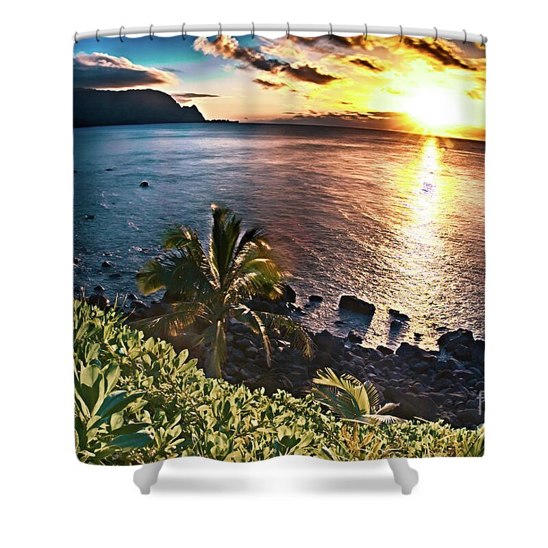 Sunset Shower Curtain featuring the photograph Bali Hai Sunset #1 by Eye Olating Images