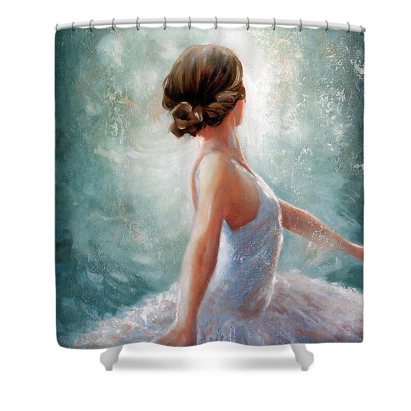 Ballerina Dazzle Shower Curtain featuring the painting Ballerina Dazzle by Michael Rock