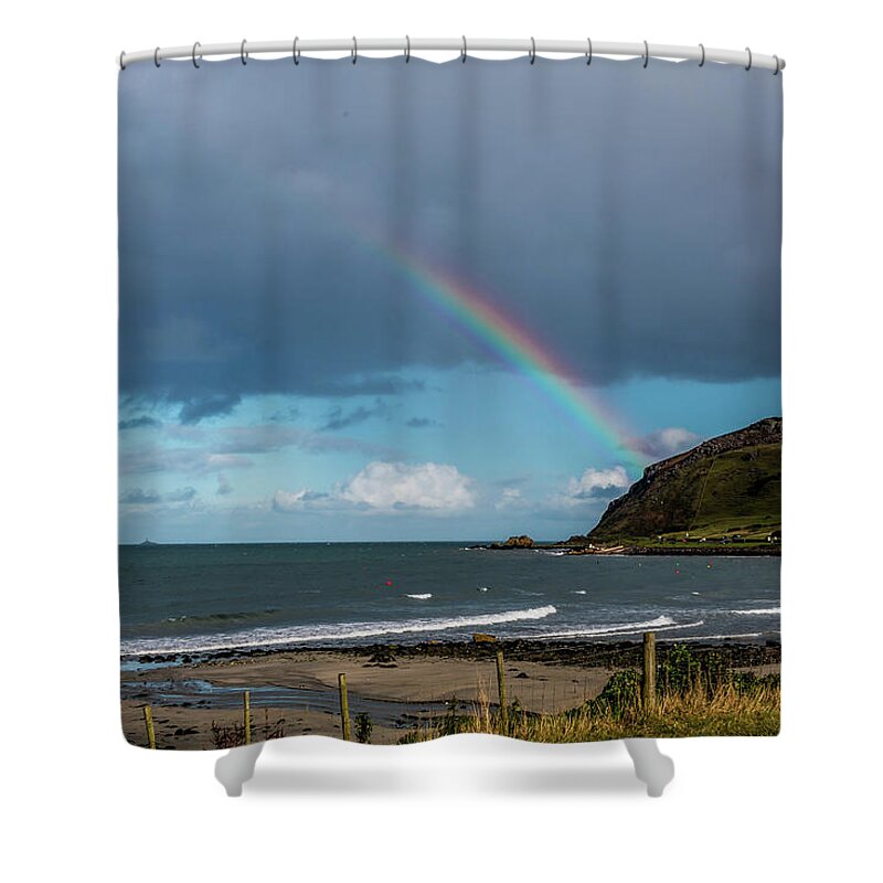 Ballygally Shower Curtain featuring the photograph Ballygally Rainbow by Susie Weaver