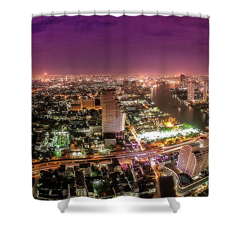 Built Structure Shower Curtain featuring the photograph Bangkok by (c) Thanachai Wachiraworakam