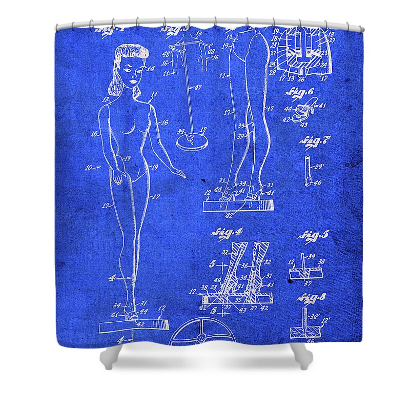 Barbie Doll Toy Patent Blueprint Tapestry by Design Turnpike