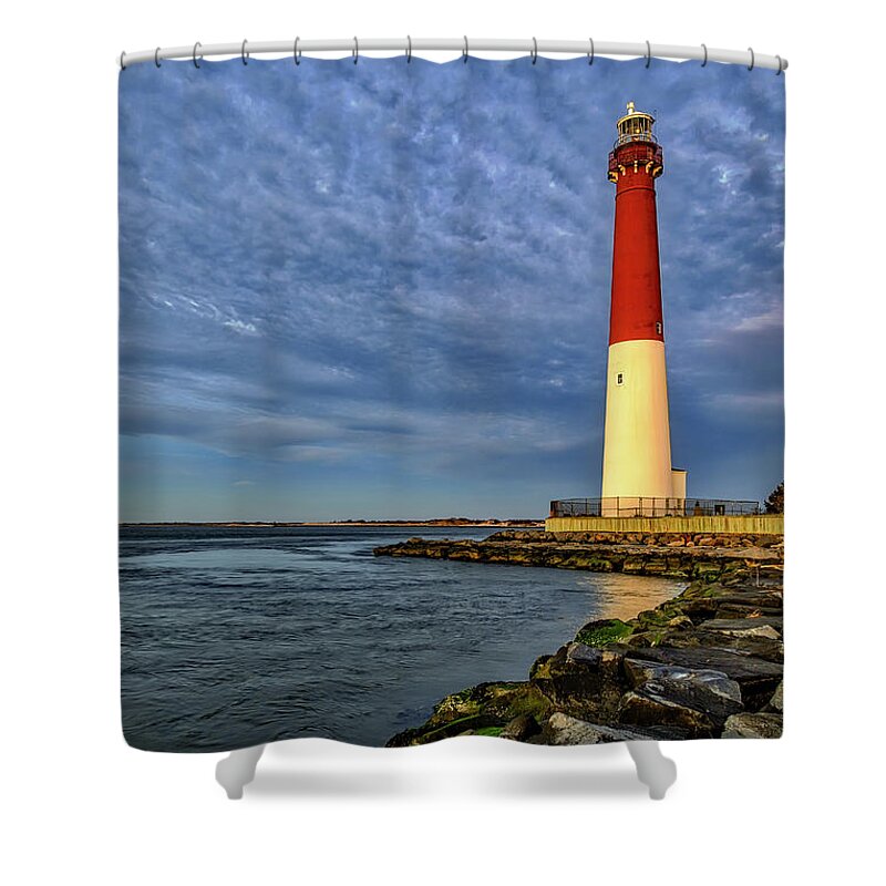 Barnegat Light Shower Curtain featuring the photograph Barnegat Lighthouse Afternoon by Susan Candelario