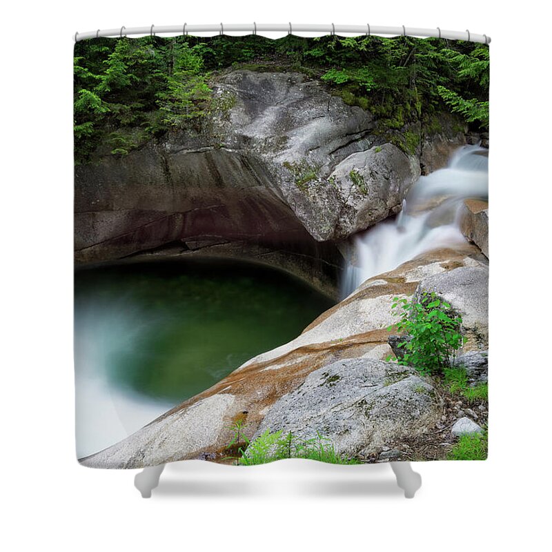 The Basin Nh Shower Curtain featuring the photograph Basin From Above, NH by Michael Hubley