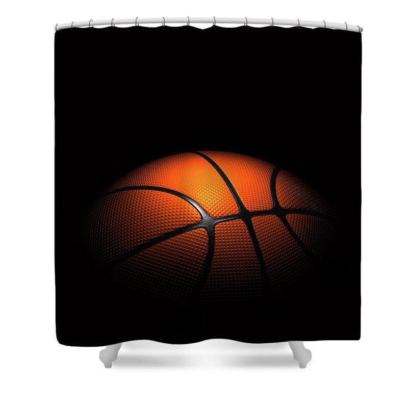 Black Background Shower Curtain featuring the photograph Basketball by Kutaytanir