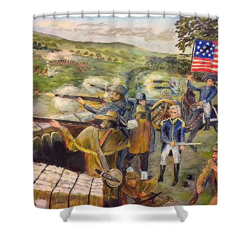 War Of 1812 Shower Curtain featuring the painting Battle of New Orleans by Mike Benton