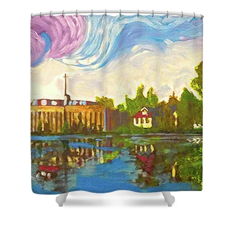 Bayou Saint John Shower Curtain featuring the painting Bayou Saint John One by Amzie Adams