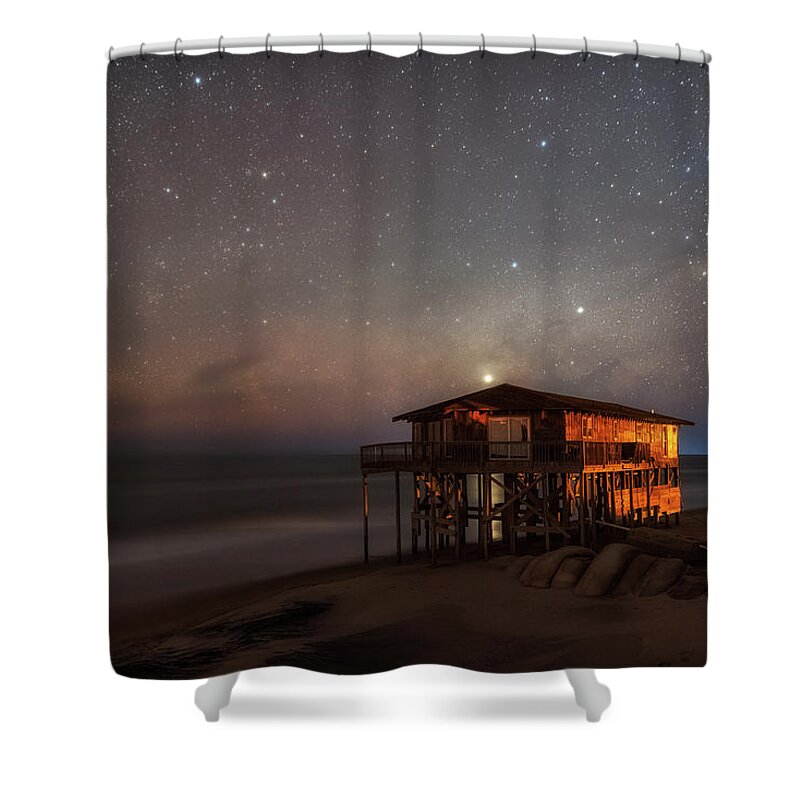 Milky Way Shower Curtain featuring the photograph Beach Abandoned by Russell Pugh