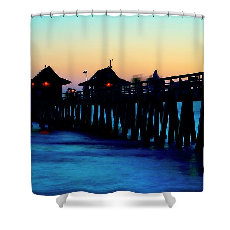 Estock Shower Curtain featuring the digital art Beach In Naples Florida by Claudia Uripos