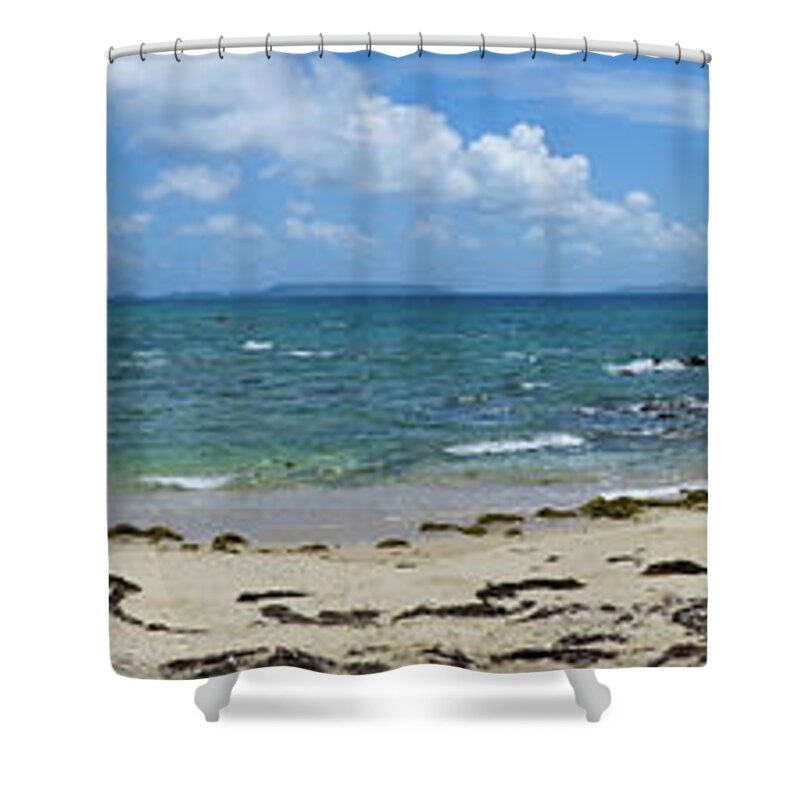 Beach Shower Curtain featuring the photograph Beach Panorama by Eric Hafner