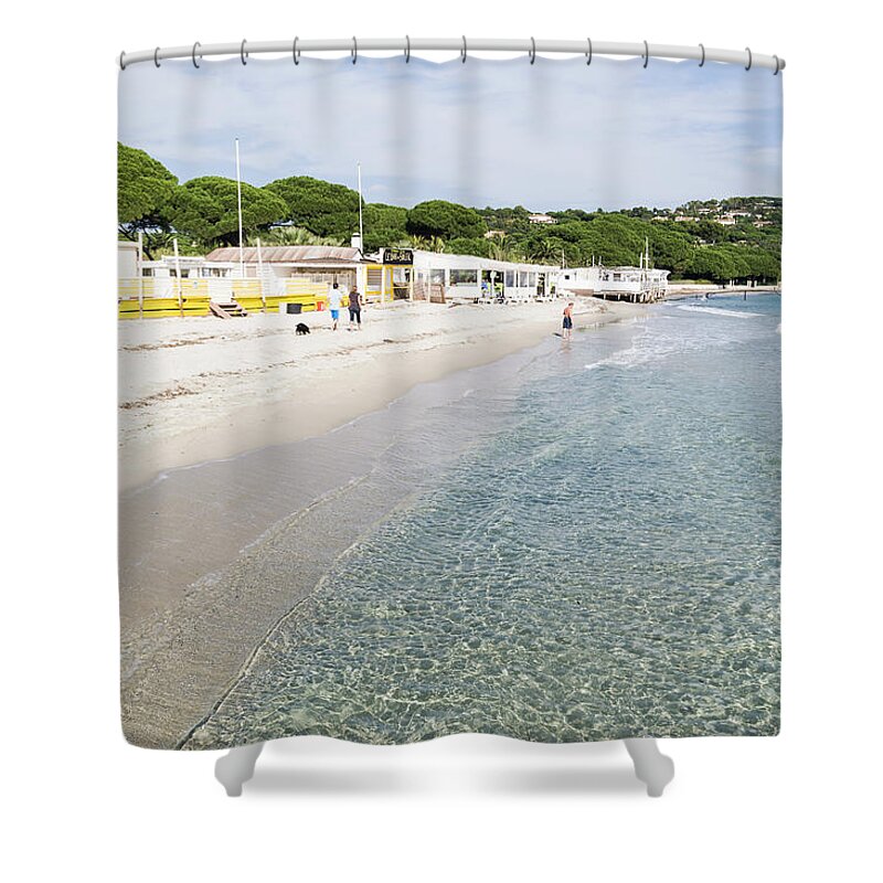 French Riviera Shower Curtain featuring the photograph Beach, St. Tropez, Cote Dazur, France by John Harper