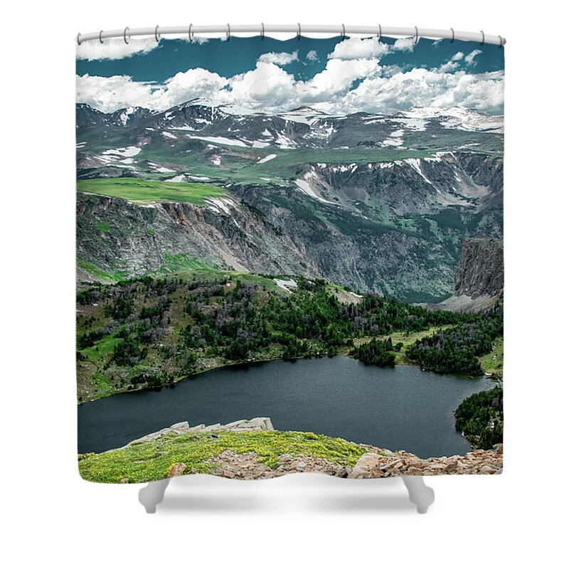 Beartooth Highway Shower Curtain featuring the photograph Bear Tooth Mountains View by Marcy Wielfaert