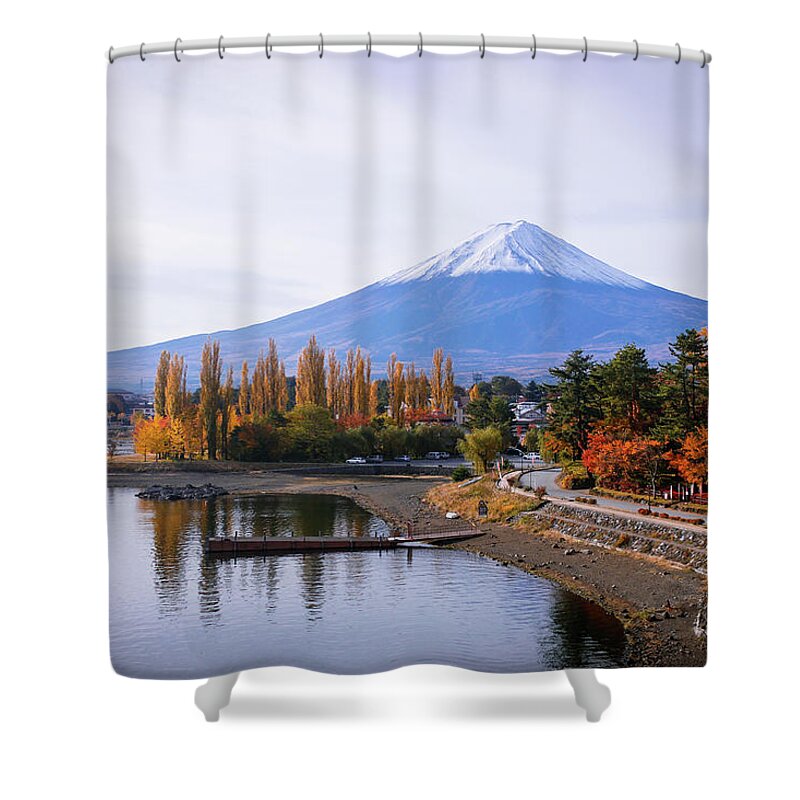 Tranquility Shower Curtain featuring the photograph Beautifuji by Suphat Bhandharangsri Photography