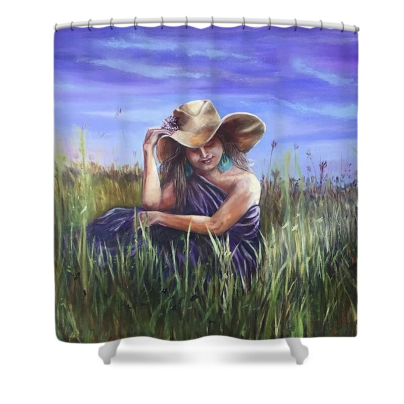  Melissa A. Torres Art Shower Curtain featuring the painting Beauty in Purple by Melissa Torres