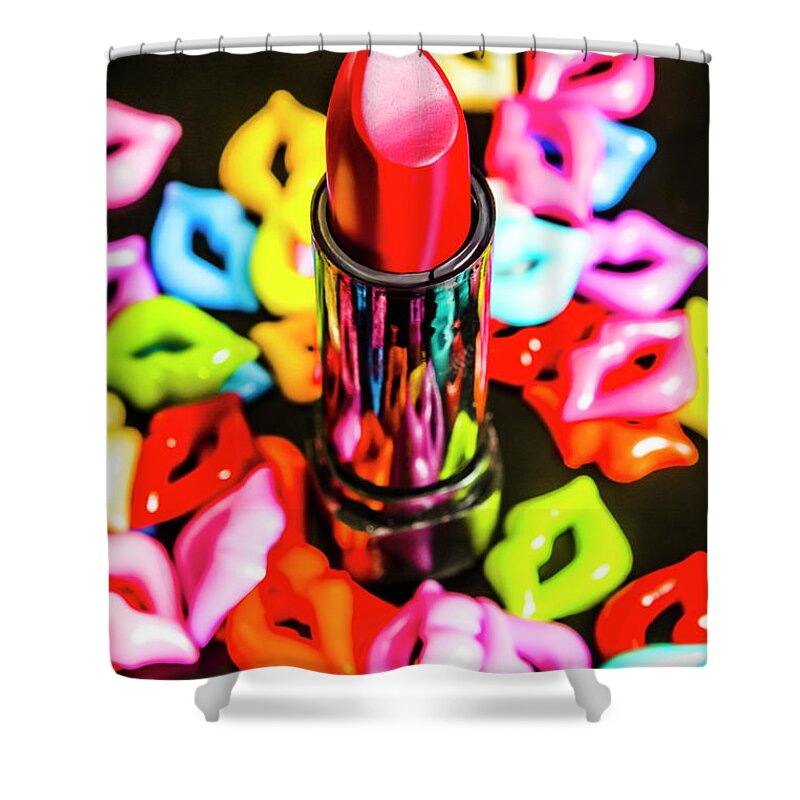 Beauty Shower Curtain featuring the photograph Beauty lips and makeup tips by Jorgo Photography
