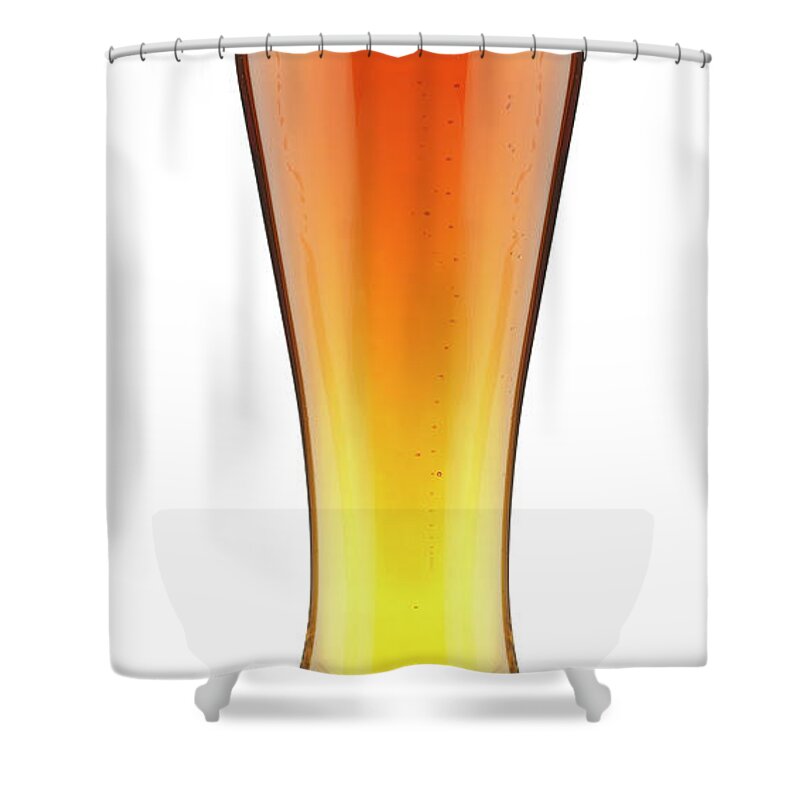 White Background Shower Curtain featuring the photograph Beer In Glass by Rjp85