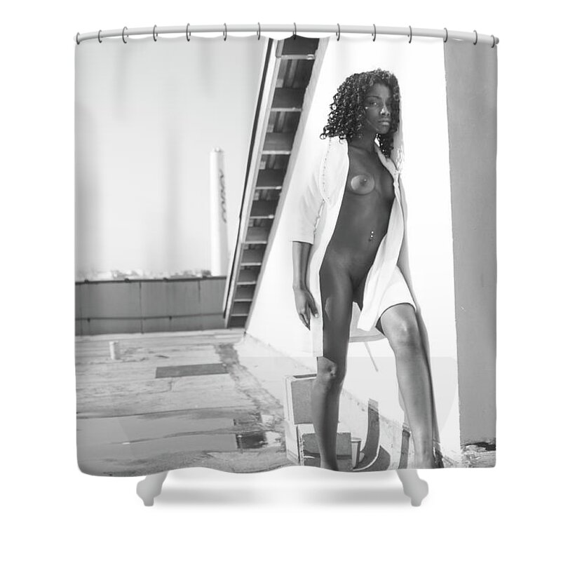 Beauty Shower Curtain featuring the photograph Behind The Wall of differences by Stephen Vann