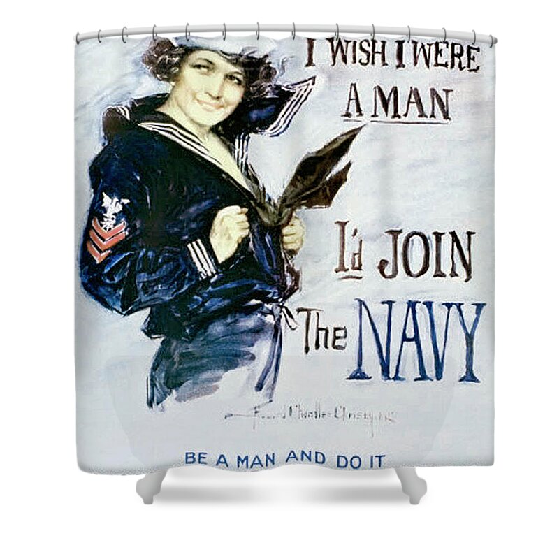 Navy Shower Curtain featuring the photograph Bernice Smith, Gee I Wish by Pheasant Run Gallery