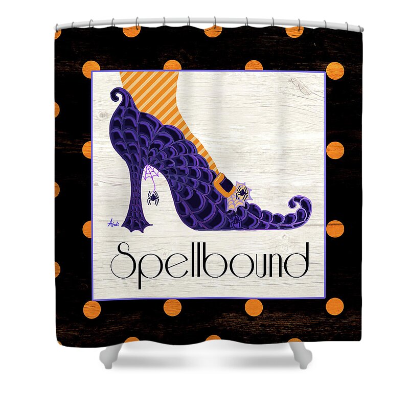 Halloween Shower Curtain featuring the painting Bewitching Shoes II by Andi Metz