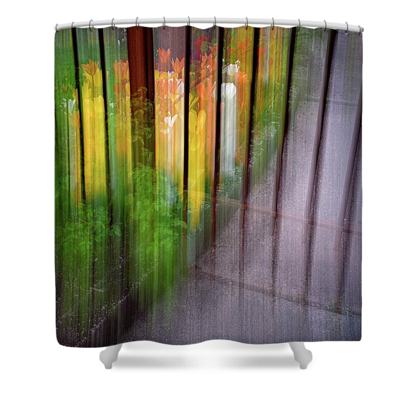 Abstract Shower Curtain featuring the photograph Beyond The Gate by Michael Hubley