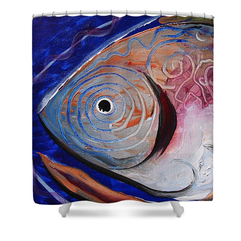 Fish Shower Curtain featuring the painting Big Fish by J Vincent Scarpace