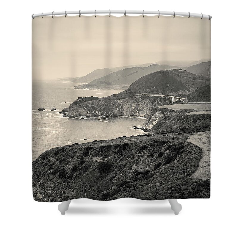 Pacific Shower Curtain featuring the photograph Big Sur Coast VII Toned by David Gordon