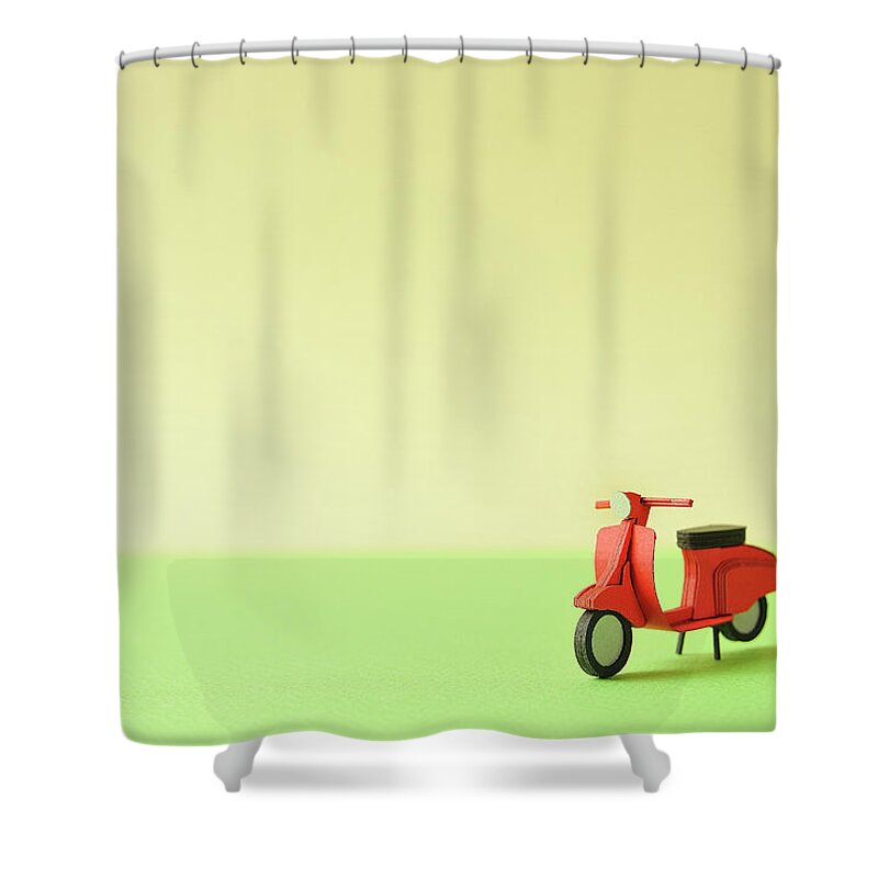 Paper Craft Shower Curtain featuring the photograph Bike Made Of Paper by Yagi Studio