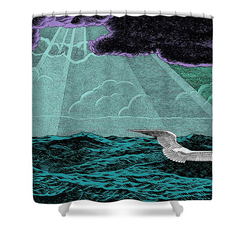 Waved Albatross Shower Curtains