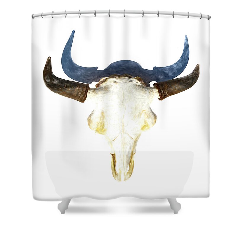 Kansas Shower Curtain featuring the photograph Bison Skull 003 by Rob Graham