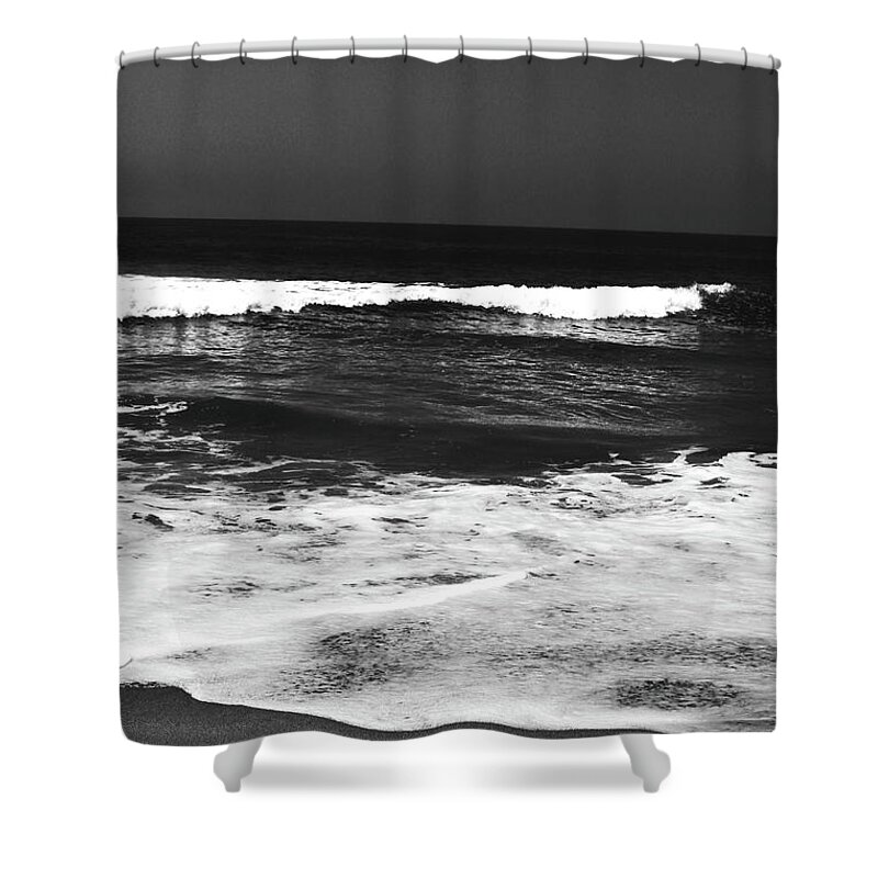 Beach Shower Curtain featuring the photograph Black and White Beach 6- Art by Linda Woods by Linda Woods