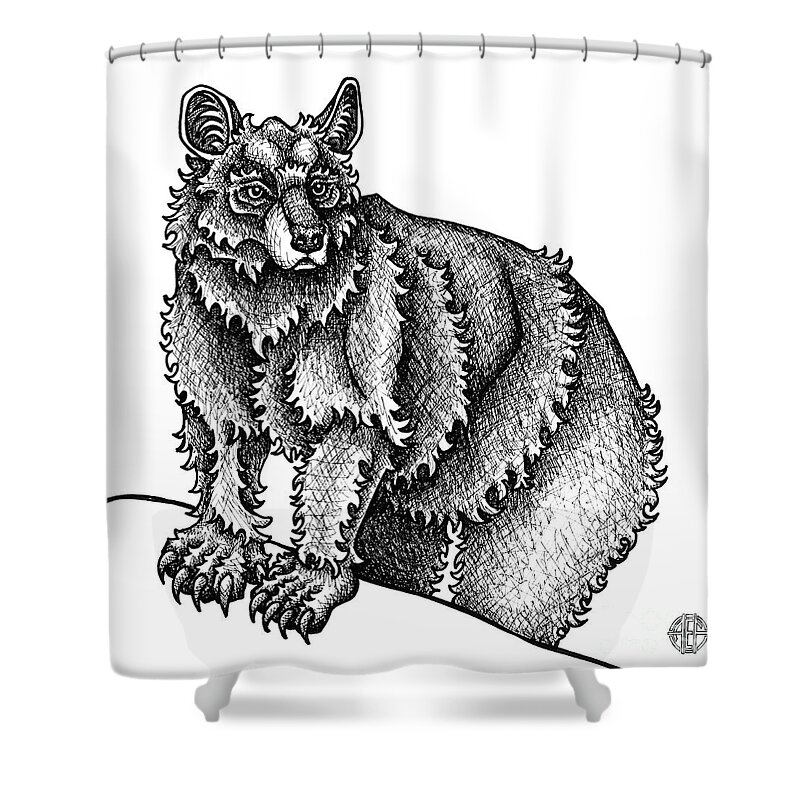 Animal Portrait Shower Curtain featuring the drawing Black Bear by Amy E Fraser