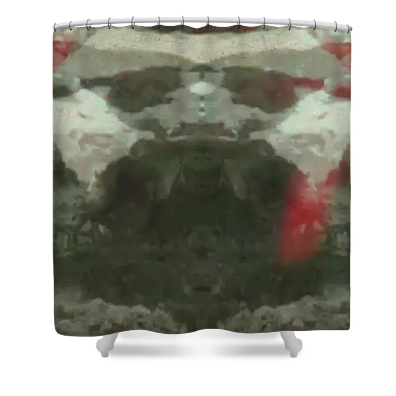 Art Shower Curtain featuring the painting Black Cloud by Archangelus Gallery