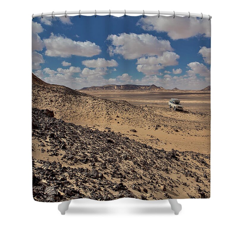Scenics Shower Curtain featuring the photograph Black Desert, Egypt, Africa by Cultura Exclusive/romona Robbins Photography