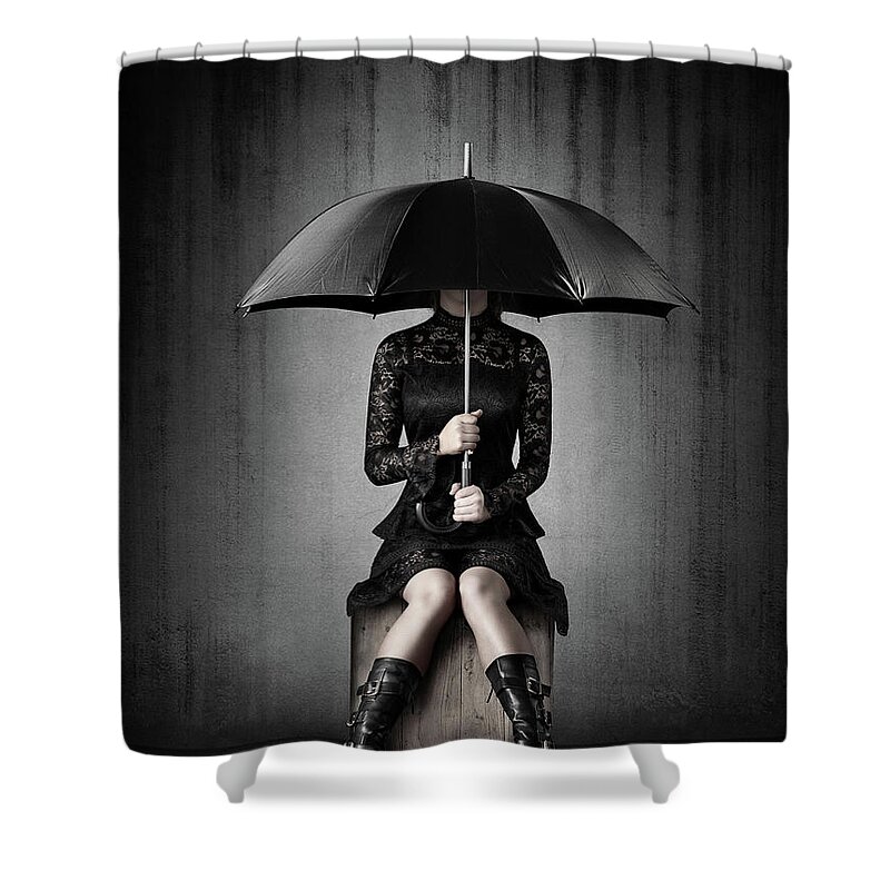 Woman Shower Curtain featuring the photograph Black Rain by Johan Swanepoel