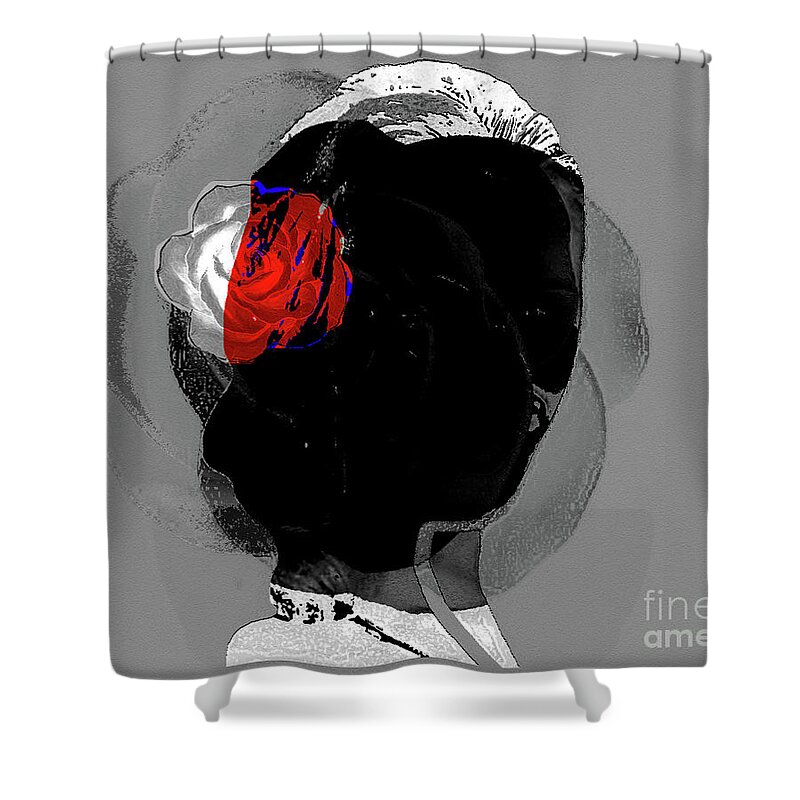 Faces Shower Curtain featuring the digital art Song of the Rose by Alexandra Vusir