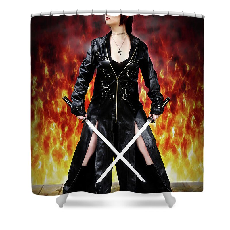 Fire Shower Curtain featuring the photograph Blades by Jon Volden