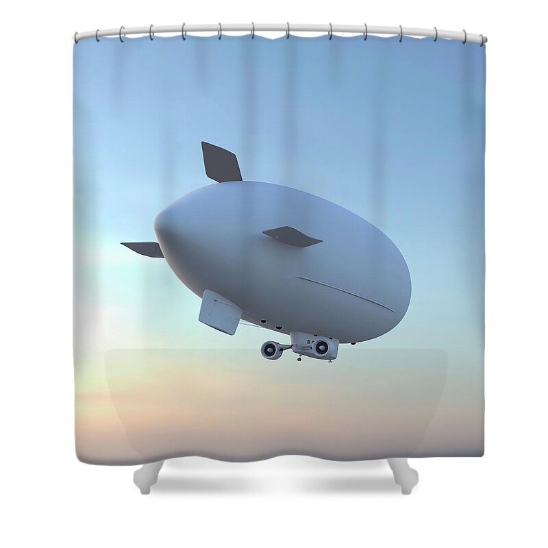 Wind Shower Curtain featuring the photograph Blimp by Luismmolina