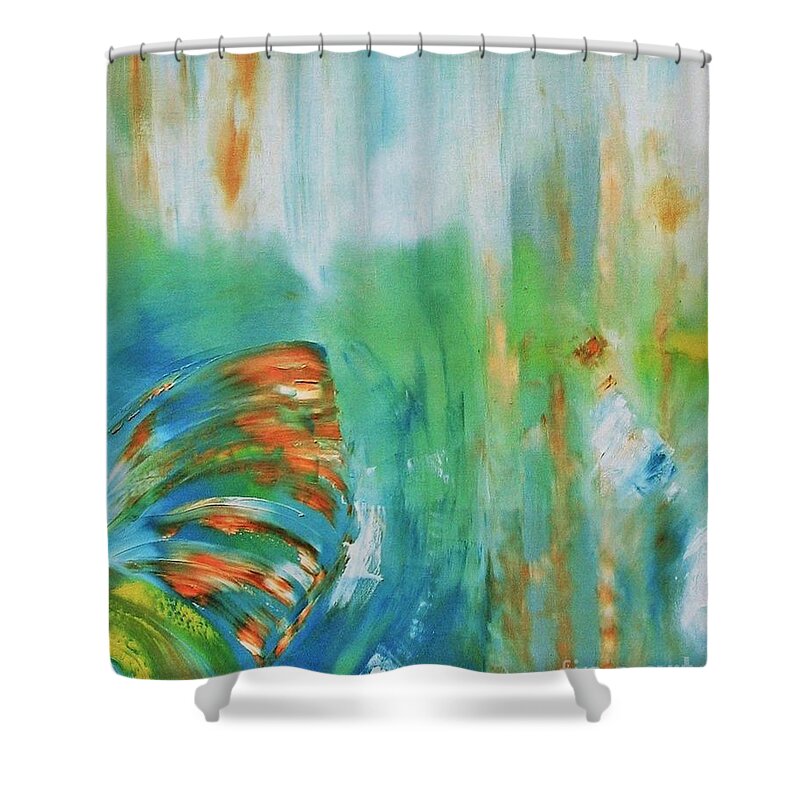 Butterfly Shower Curtain featuring the painting Blinding Light by Tracey Lee Cassin