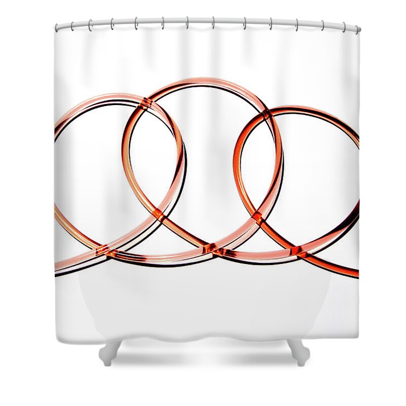 White Background Shower Curtain featuring the photograph Blood Filled Plastic Tubing by Nicholas Eveleigh