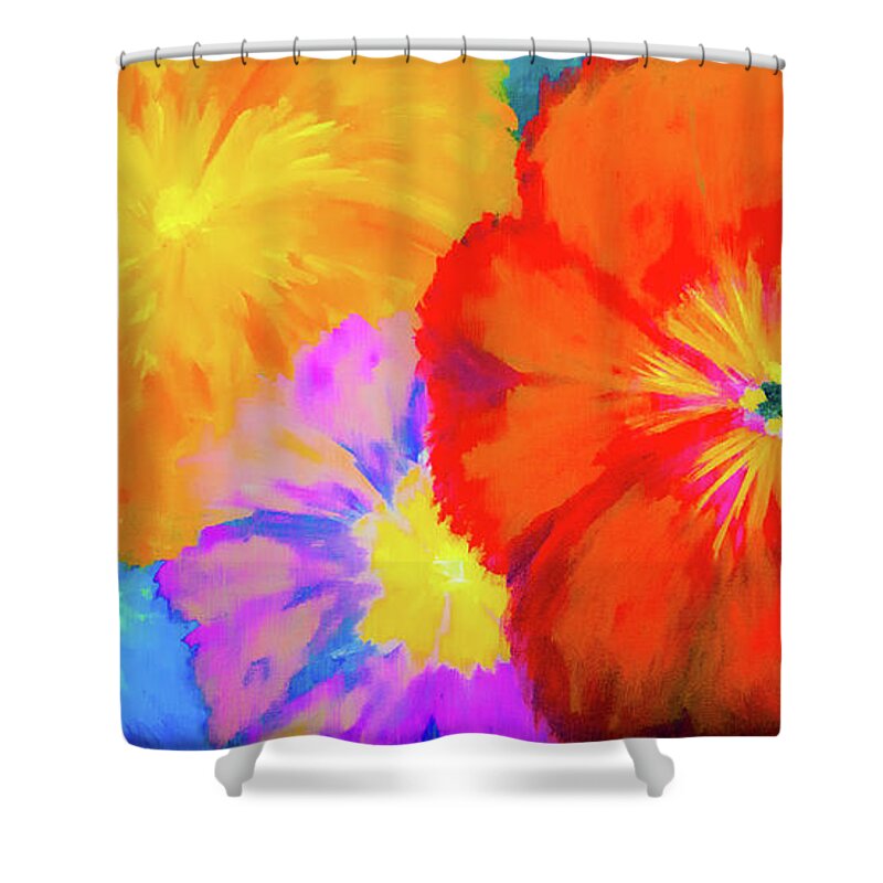 Flower Shower Curtain featuring the painting Bloom 2 by Renee Logan